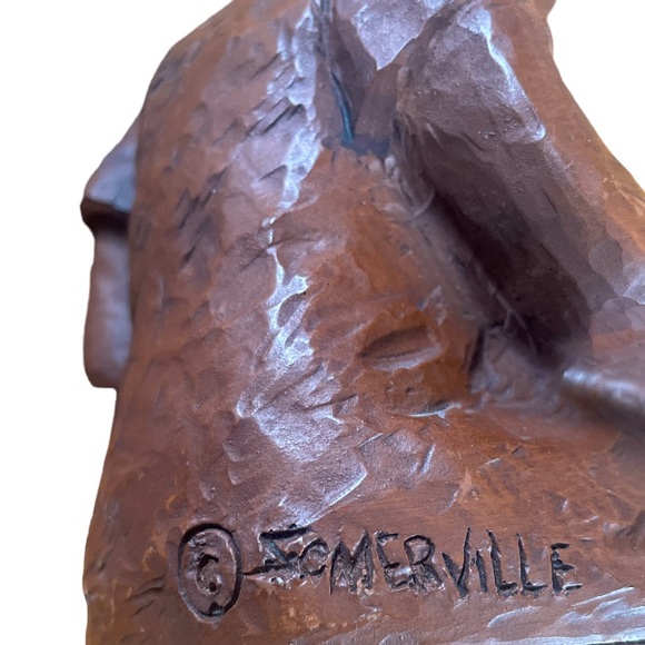 VINTAGE RED MILL MFG.➕Bookend/Figure Girl Reading Book Signed Somerville - Picture 5 of 7